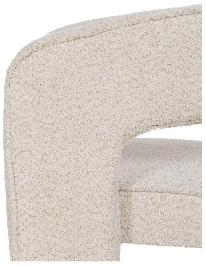 Béžové kreslo z textílie buklé – Ixia