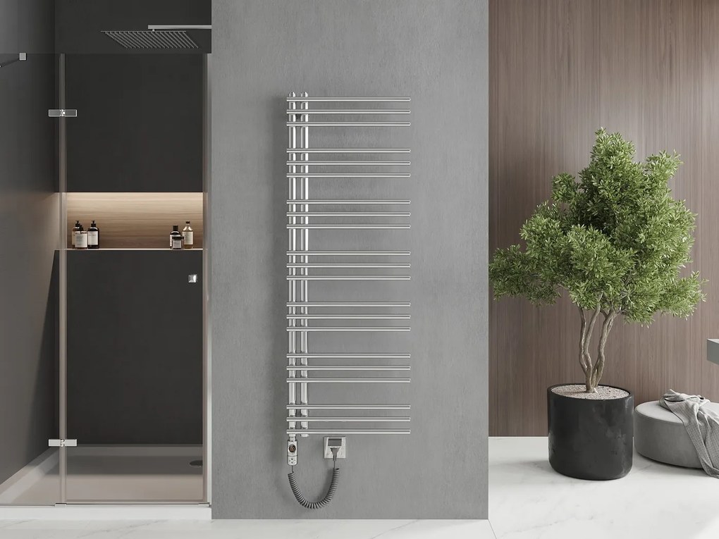 Mexen Neptun, elektrické vykurovacie teleso 1400 x 500 mm, 600 W, chrómová, W101-1400-500-2600-01
