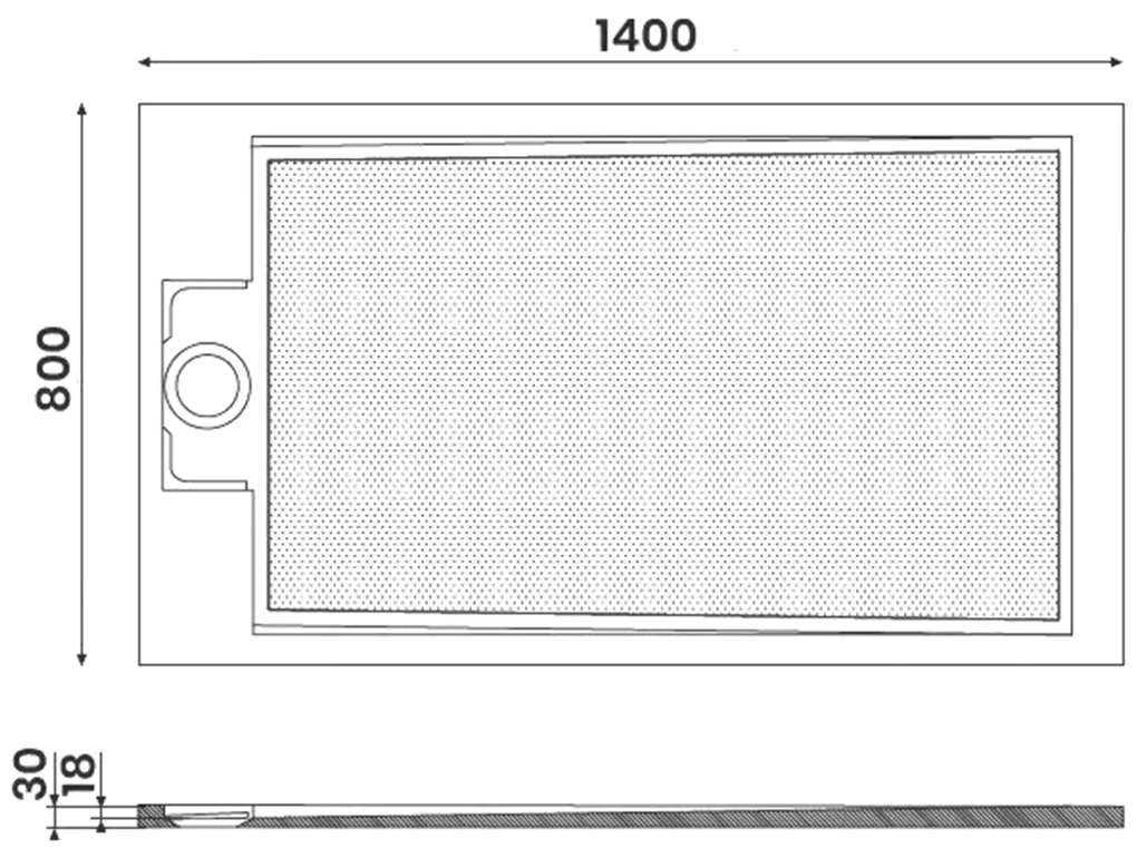 Gelco Gelco, EMA sprchová vanička z liateho mramoru, obdĺžnik 140x80x3 cm, PE14080