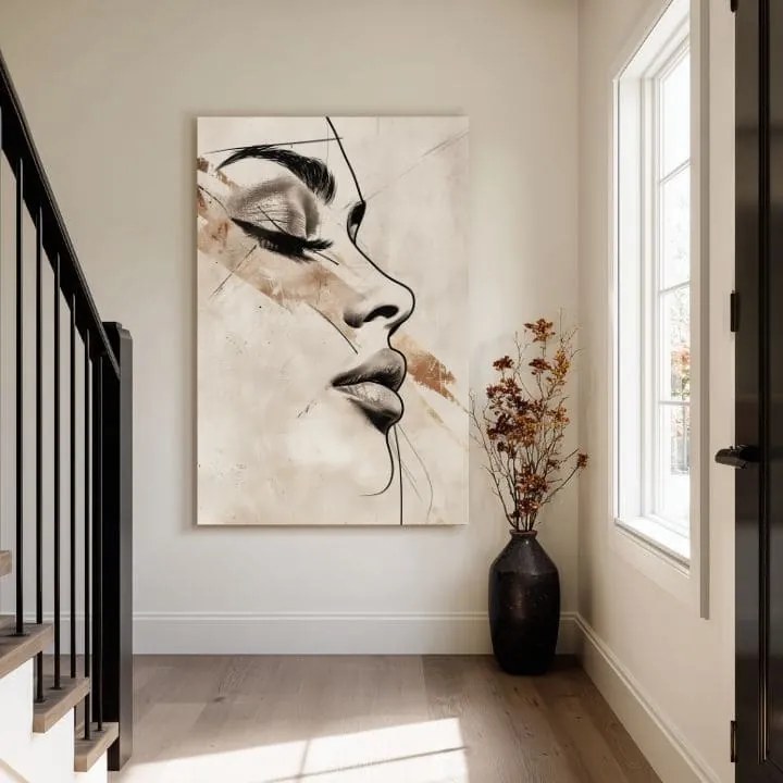 Portrét ženy v béžovej farbe