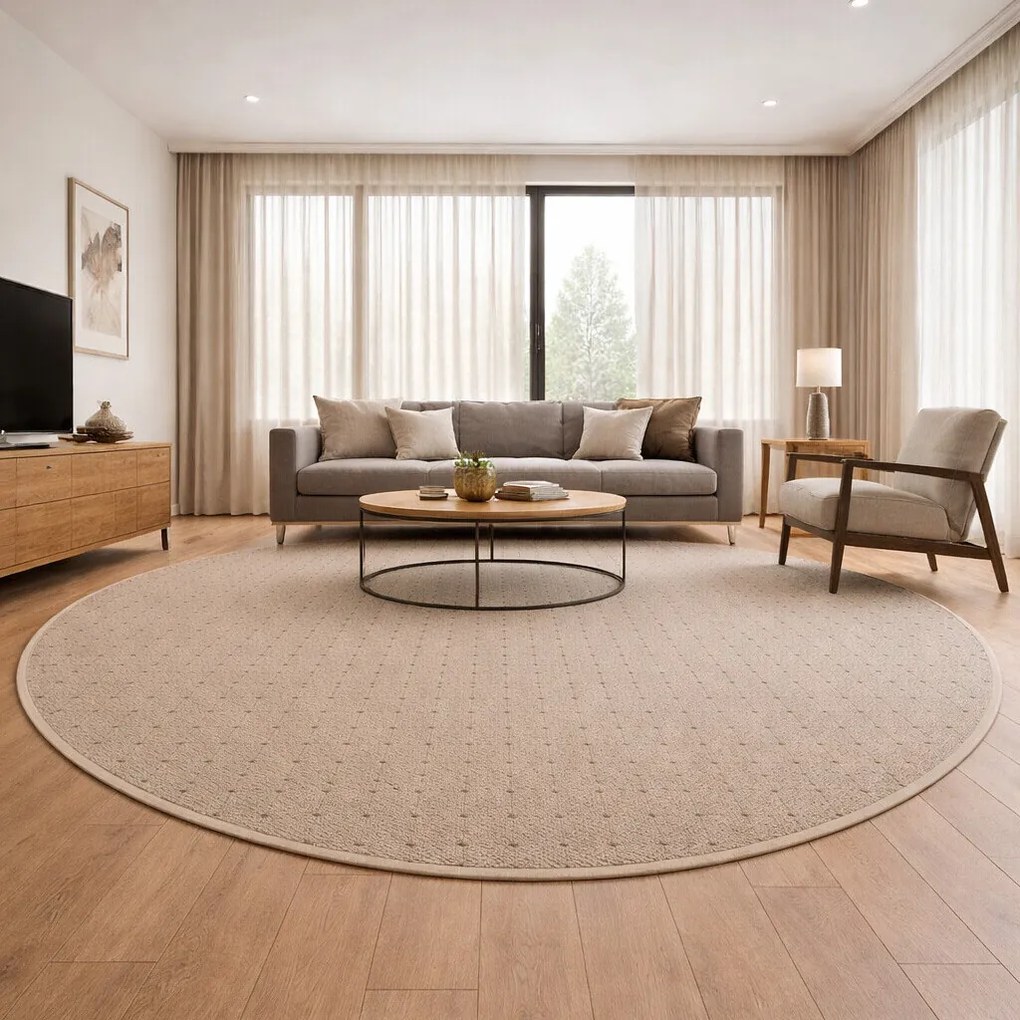 Condor Carpets, Kusový koberec Udinese béžový new kruh, 80x80 (priemer) kruh, béžová, chodba / predsieň