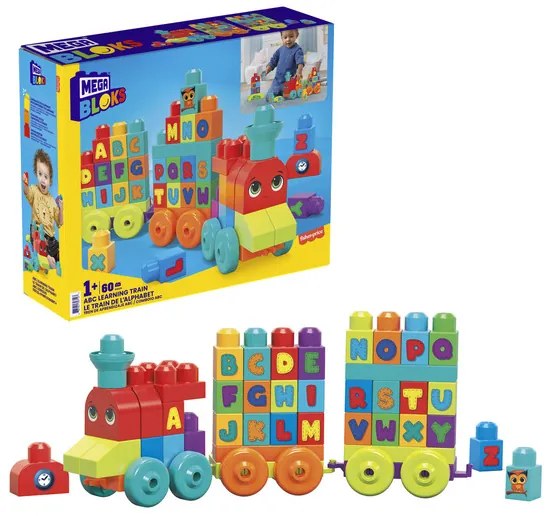 Mega Bloks Vzdelávací vláčik, 60-dielna súprava  (100366523)