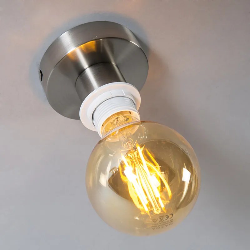 Moderné stropné svietidlo oceľ s bielym tienidlom 45 cm - Combi