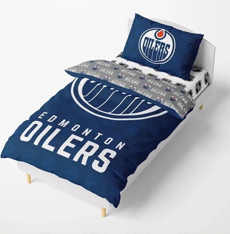 NHL Hokejové obliečky Edmonton Oilers Shields 140x200/70x90 cm