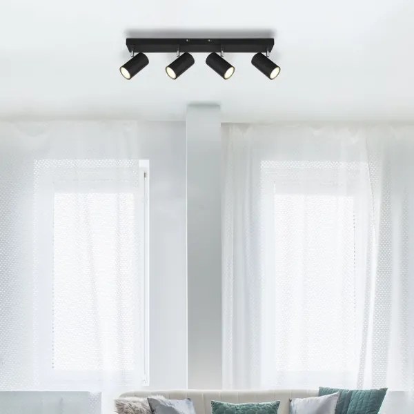 Globo 57911-4B - Bodové svietidlo ROBBY 4xGU10/35W/230V čierna