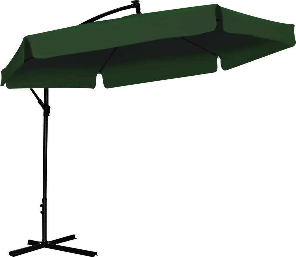 Garden Line 3 M ZELENÝ ZÁHRADNÝ SLNEČNÍK „BANANA“ S LED OBALOM