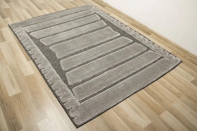Koberec Shaggy Lula Soft IM44A geometrický, sivý / čierny