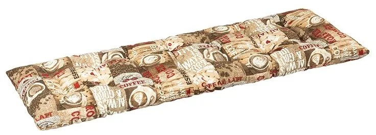 Bellatex Sedák na lavicu prešívaný Káva, 40 x 150 cm