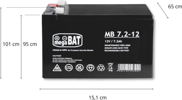 Nabíjateľná batéria VRLA MB 7.2-12