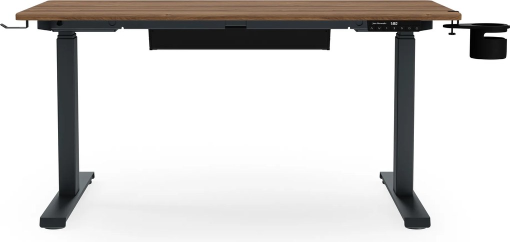 Elektrický stôl s reguláciou výšky ergonomický antracitový/orech,1200x600 mm: ARIA