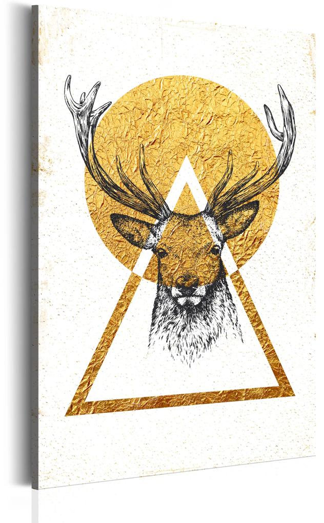 Artgeist Obraz - My Home: Golden Deer Veľkosť: 40x60, Verzia: Na talianskom plátne