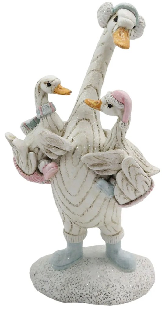 Dekoratívne soška kačice s kačicou - 9 * 8 * 18 cm