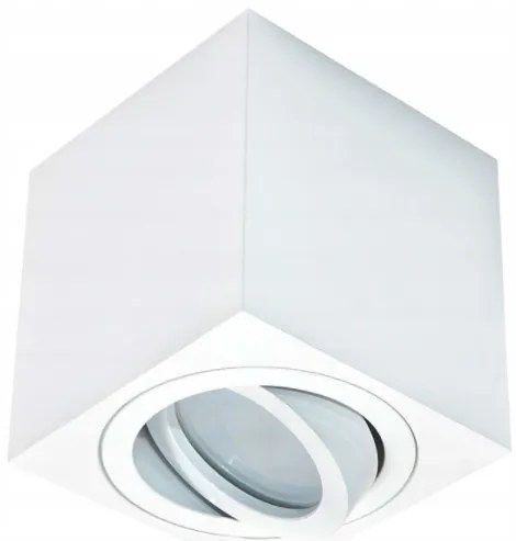 KOBI Podhľadové bodové svietidlo B7089 výklopné - štvorec biela + pätica GU10