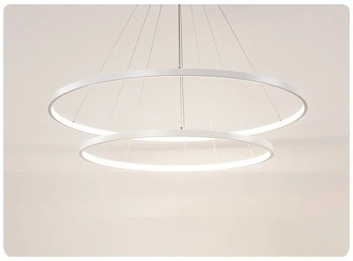 Toolight - LED závesné svietidlo Vegas 40+60cm + diaľkové ovládanie, biela, OSW-07858