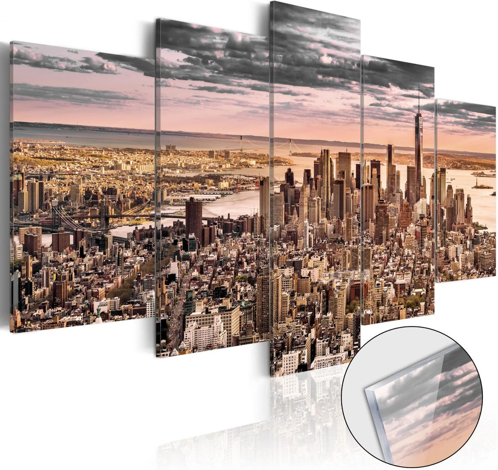 Obraz na akrylátovom skle - New York City: Morning Sky [Glass] 100x50