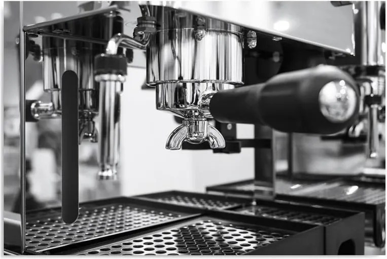 Obraz CARO - Black And White Coffee Machine 40x30 cm