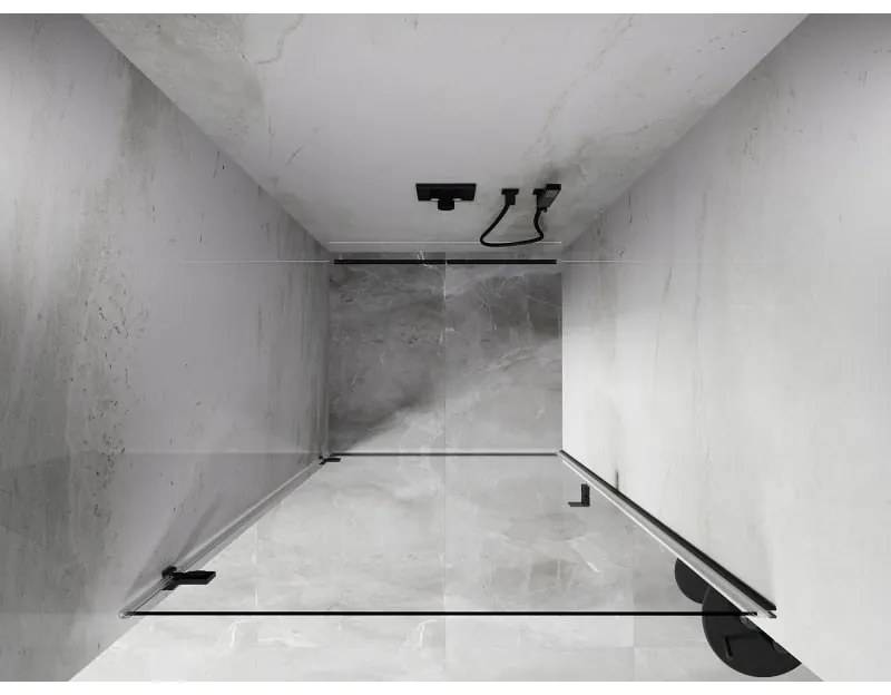 Mexen, Mexen Lunar-B výklopné sprchové dvere ľavé 85 cm, transparentné, pištoľový kov - 832-085-000-95-00-L