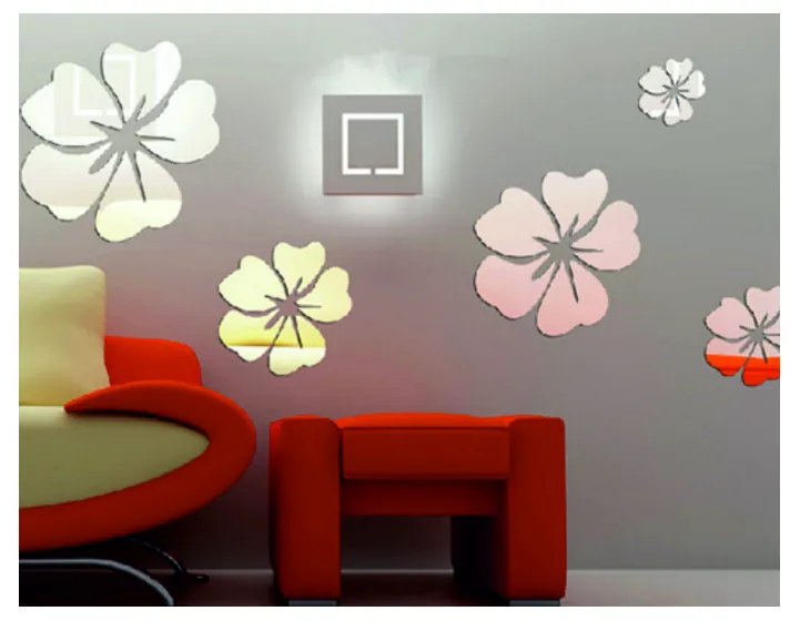 Nálepky na stenu, samolepky kvety zrkadlové I SENTOP SV011102S