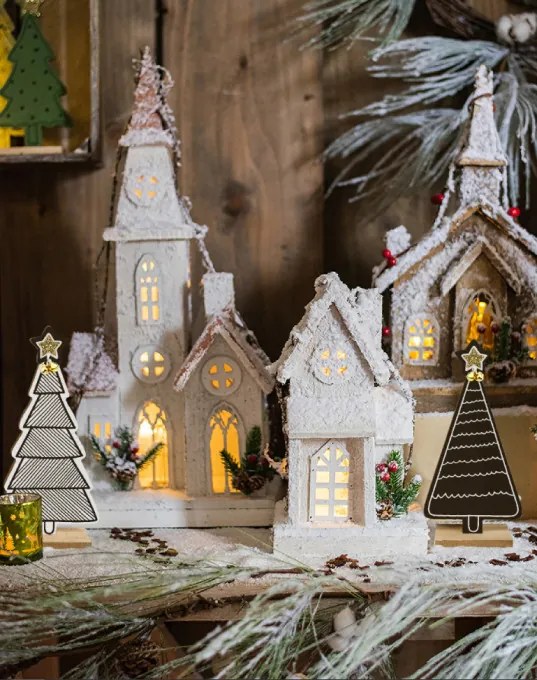 Vianočná dekorácia stromček KL-21X14 biely