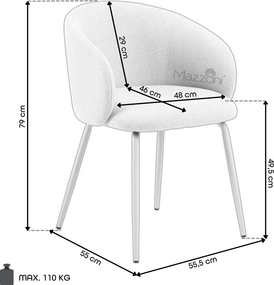CLARA Béžová (látka Monza 24)/čierne nohy – MODERNÁ ČALÚNENÁ KRESLOVÁ STOLIČKA DO OBÝVAČKY/JEDÁLNE/KANCELÁRIE LOFT