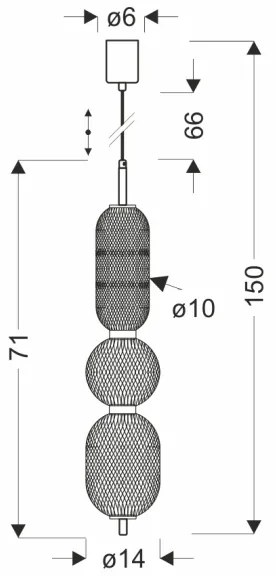 LED luster na lanku PUMA LED/15W/230V pr. 14 cm čierna