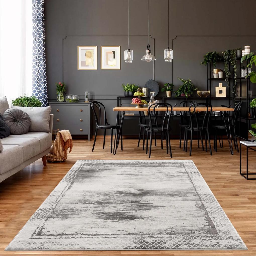 Dekorstudio Moderný koberec NOA - vzor 9332 sivý Rozmer koberca: 80x300cm