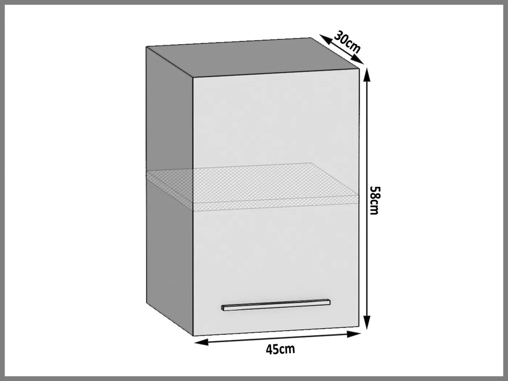 Kuchynská skrinka Belini horná 45 cm eben kráľovský  TOR SG45/1/WT/HK/0/U