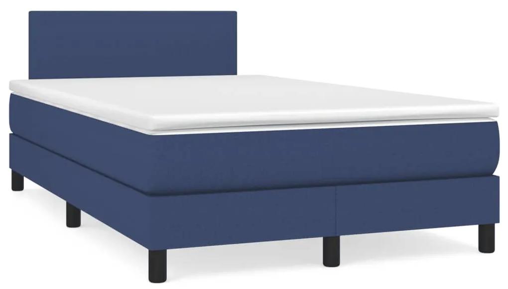 Boxspring posteľ s matracom a LED modrá 120x190 cm látka 3270031