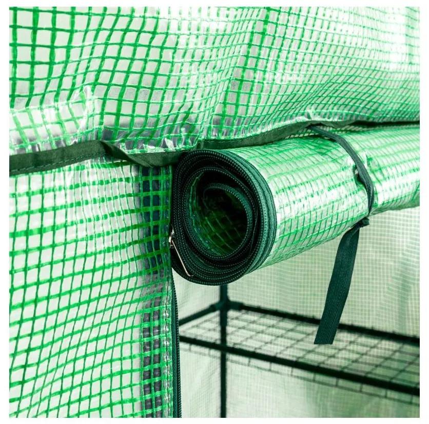 SUPPLIES Balkónový fóliovník, oceľový rám 140x70x200 cm - zelená farba