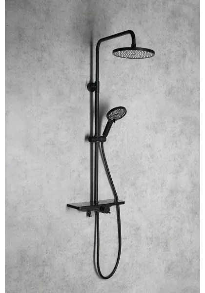 Aqualine - Sprchová súprava s batériou ARONA matná čierna