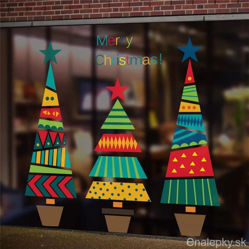 Vianočné nálepky na okno / stenu - Vianočné stromčeky