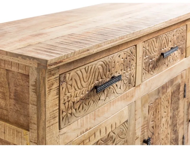 furniture-nabytek.cz - Masívny príborník Mumbai z mangového dreva, lakovaný, hnedý – 140×42×80 cm