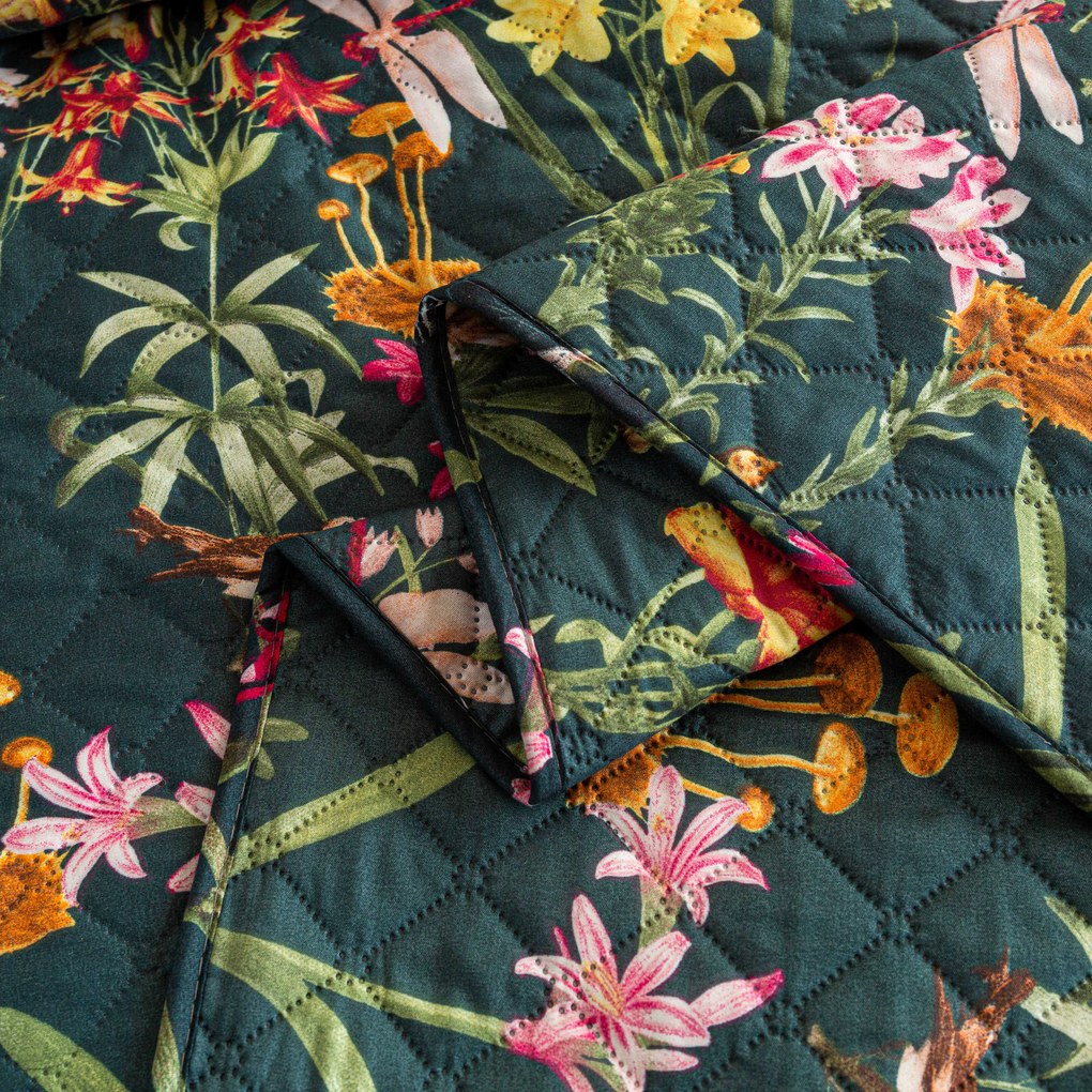 Prehoz na posteľ MYSTIC GARDEN tmavozelený Rozmer: 220 x 240 cm