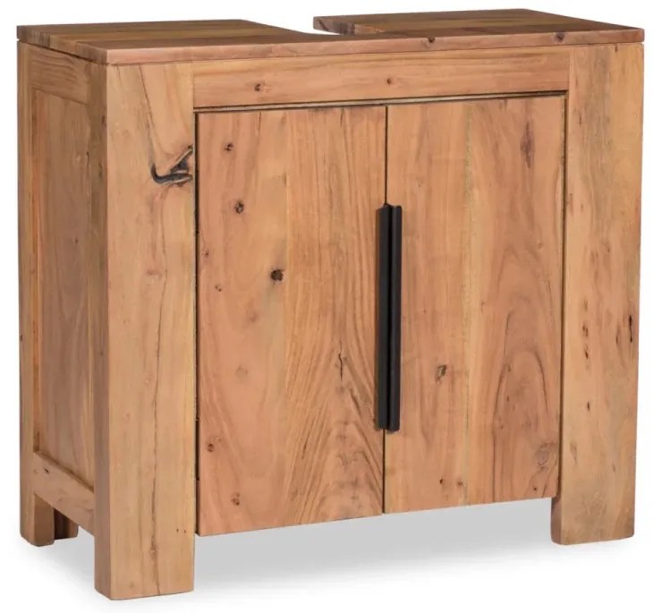 furniture-nabytek.cz - Masivní koupelnová skříňka Auckland z akáciového dřeva, lakovaná, hnědá – 67×30×61 cm