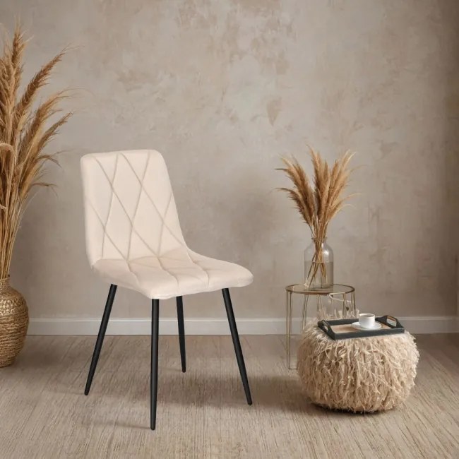 Jedálenská stolička MADISON zamatová, béžová