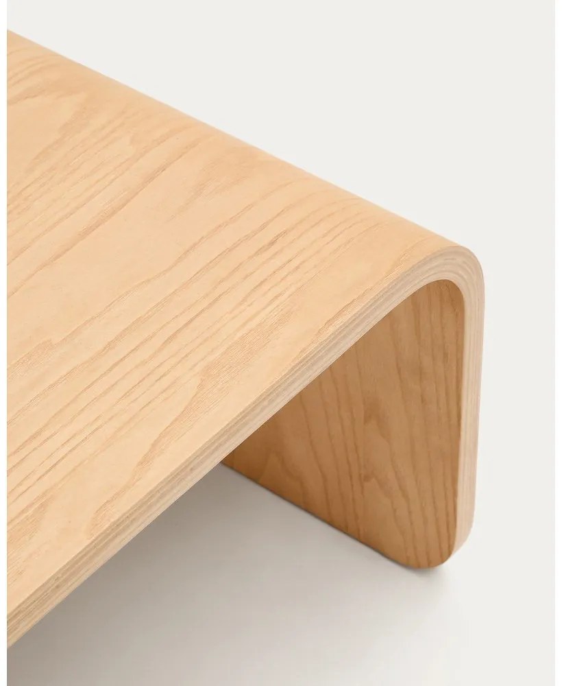 Okrúhly konferenčný stolík v dekore jaseňa v prírodnej farbe 60x110 cm Olaria – Kave Home