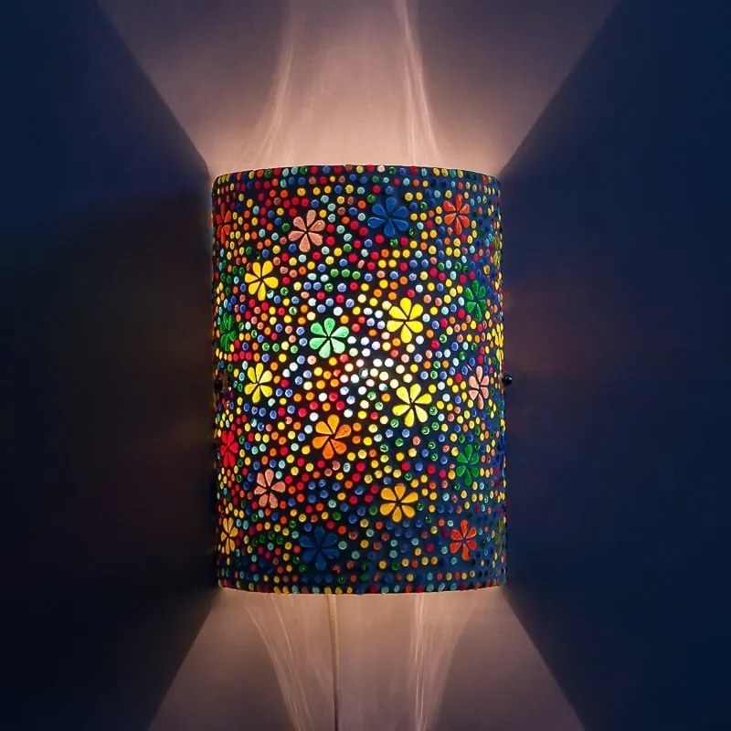 Mosaic lampa nástenná orientálna s vypínačom KVETY 17*26