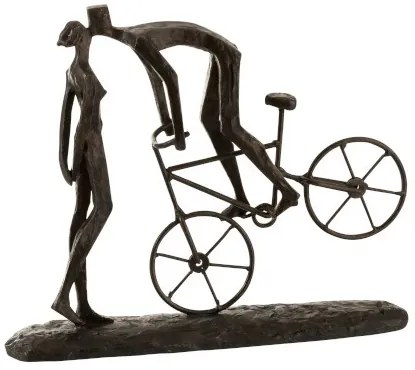 Soška Couple - žena a muž na bicykli - 36 * 9 * 30,5 cm