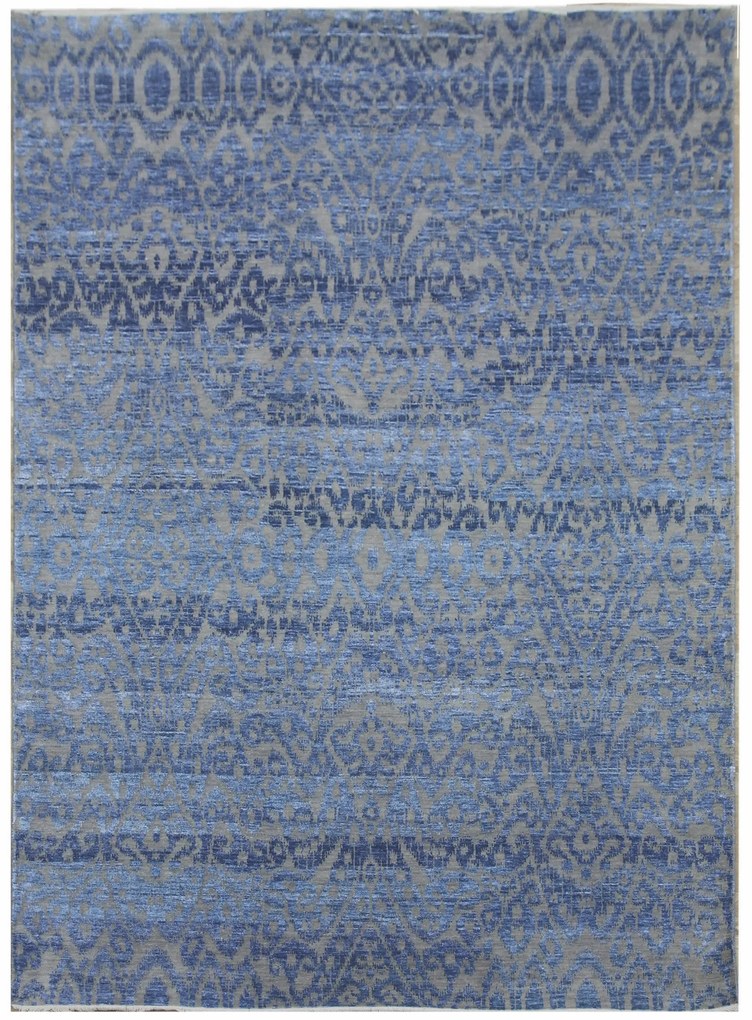 Diamond Carpets koberce Ručne viazaný kusový koberec Diamond DC-EKT 6 Silver / light blue - 140x200 cm