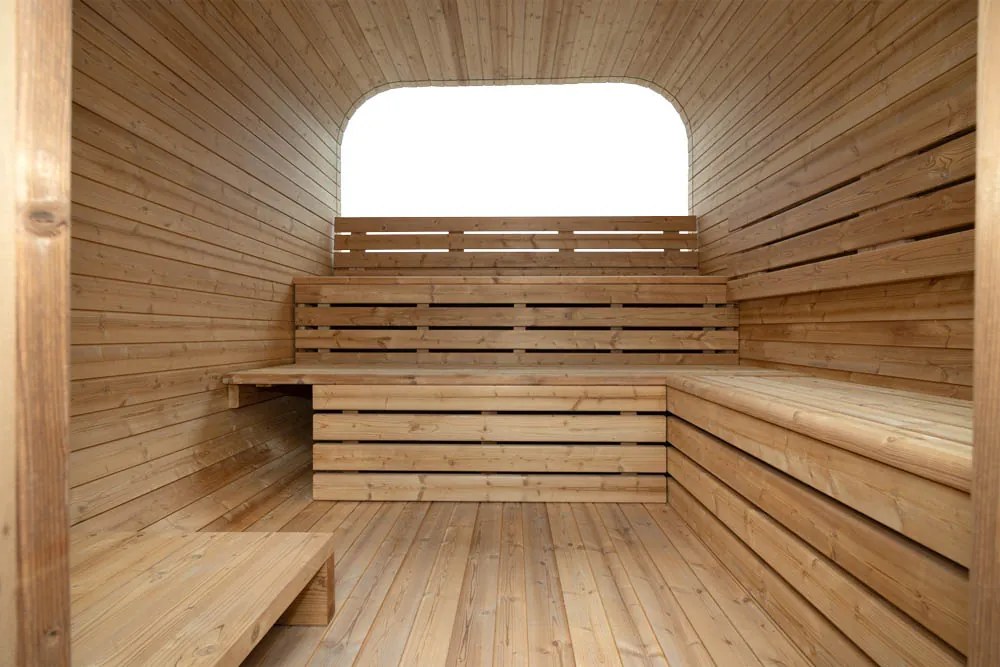 M-SPA - Záhradná sauna štvorcová 240 cm x Ø 210 cm