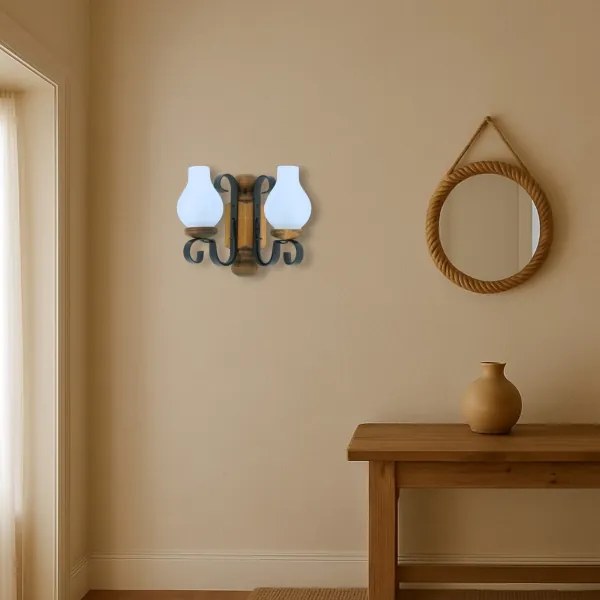 Brilagi - Nástenné svietidlo RUSTIC 2xE14/40W/230V buk