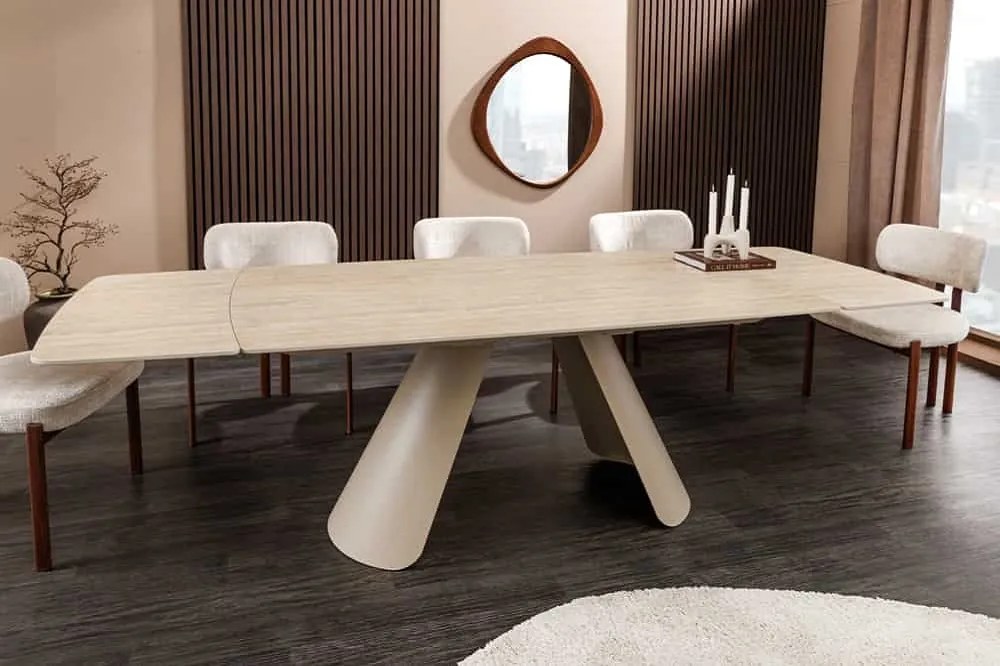 Rozkladací keramický jedálenský stôl Belinda 160-240 cm béžový