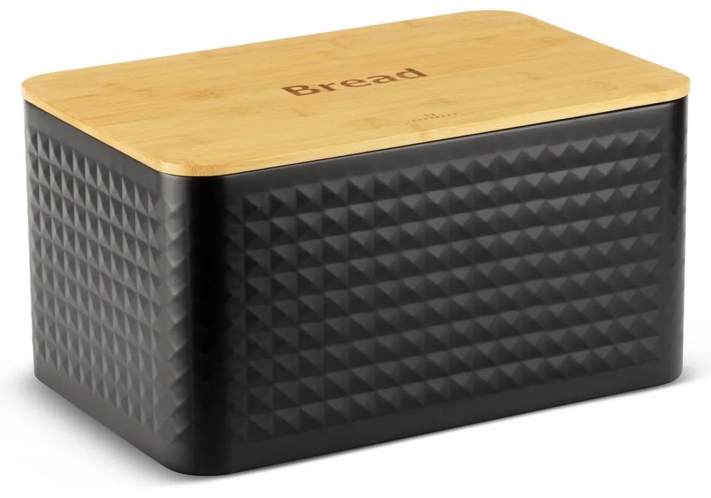 WELLHOX sada chlebníka s 3 dózami v čiernej farbe