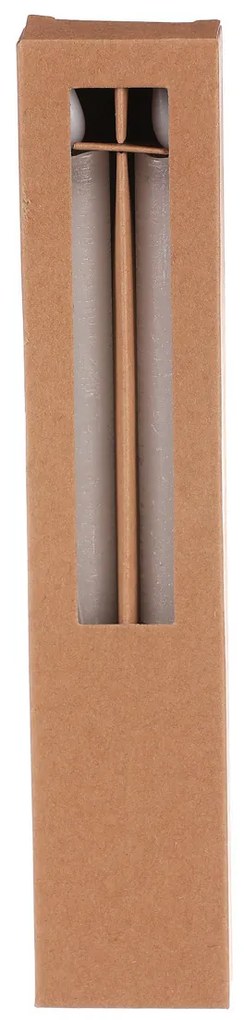 Súprava kónických sviečok s LED osvetlením, biela, 2 ks, parafín, 25 cm