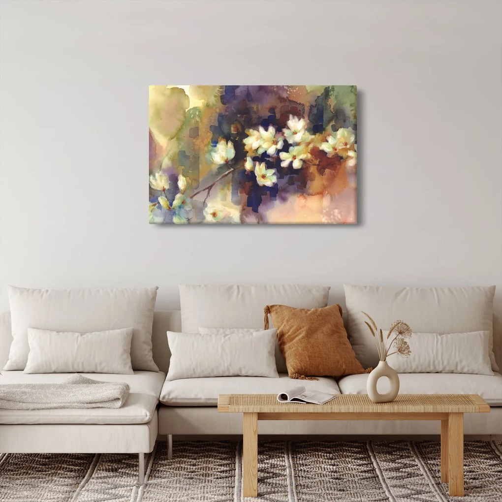 Obraz - Biele magnólie, maľba (90x60 cm)