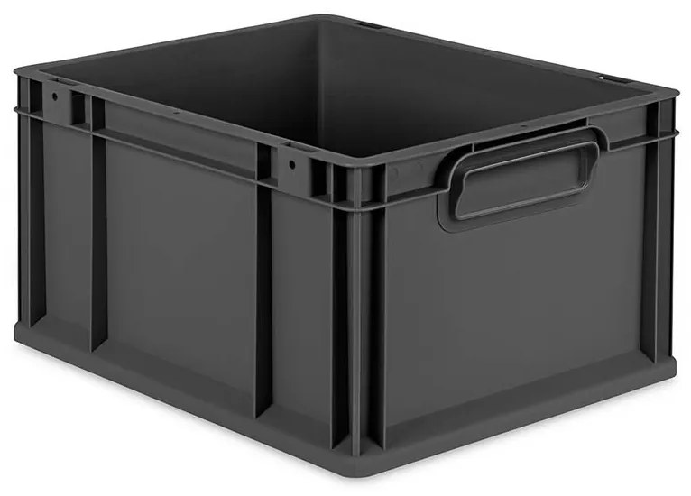 Sada 8 kusov - Eurobox Next Gen 2.0 Cycle - Stohovateľný kontajner s uzavretými rukoväťami - 400 x 300 x 220 mm - Antracit