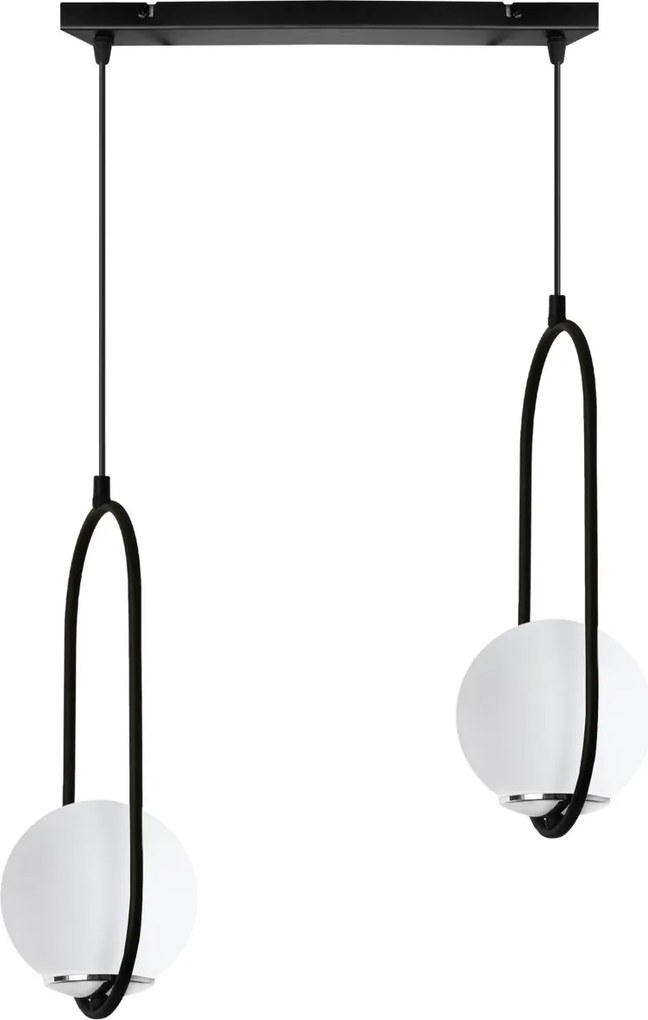 Závesné svietidlo Florence, 2x biele sklenené tienidlo, b/ch, UI