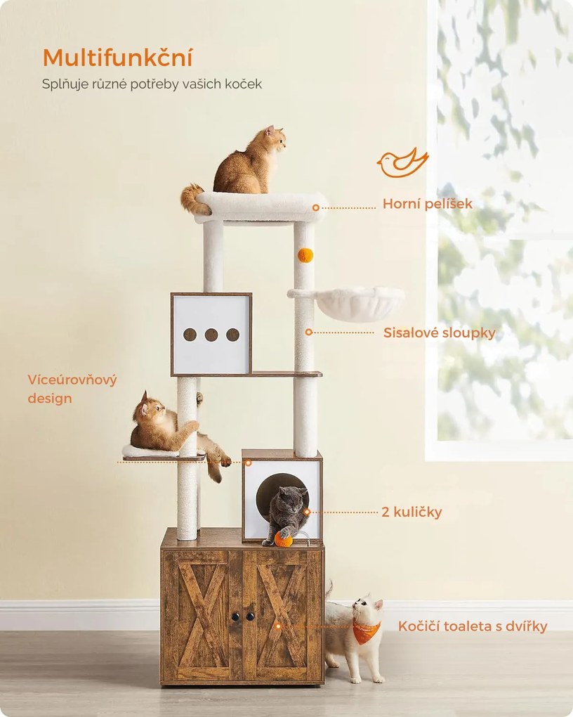 Mačacie škrabadlo LENO hnedé