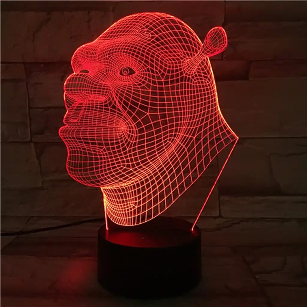 3Dmix 3DL-CLK017 – 3D LED nočná lampa - Shrek (Hodiny s budíkom)