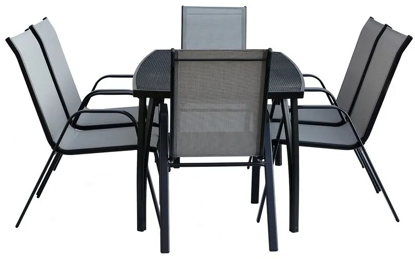 Rojaplast Záhradné kreslo XT1012C kovové - šedá textília
